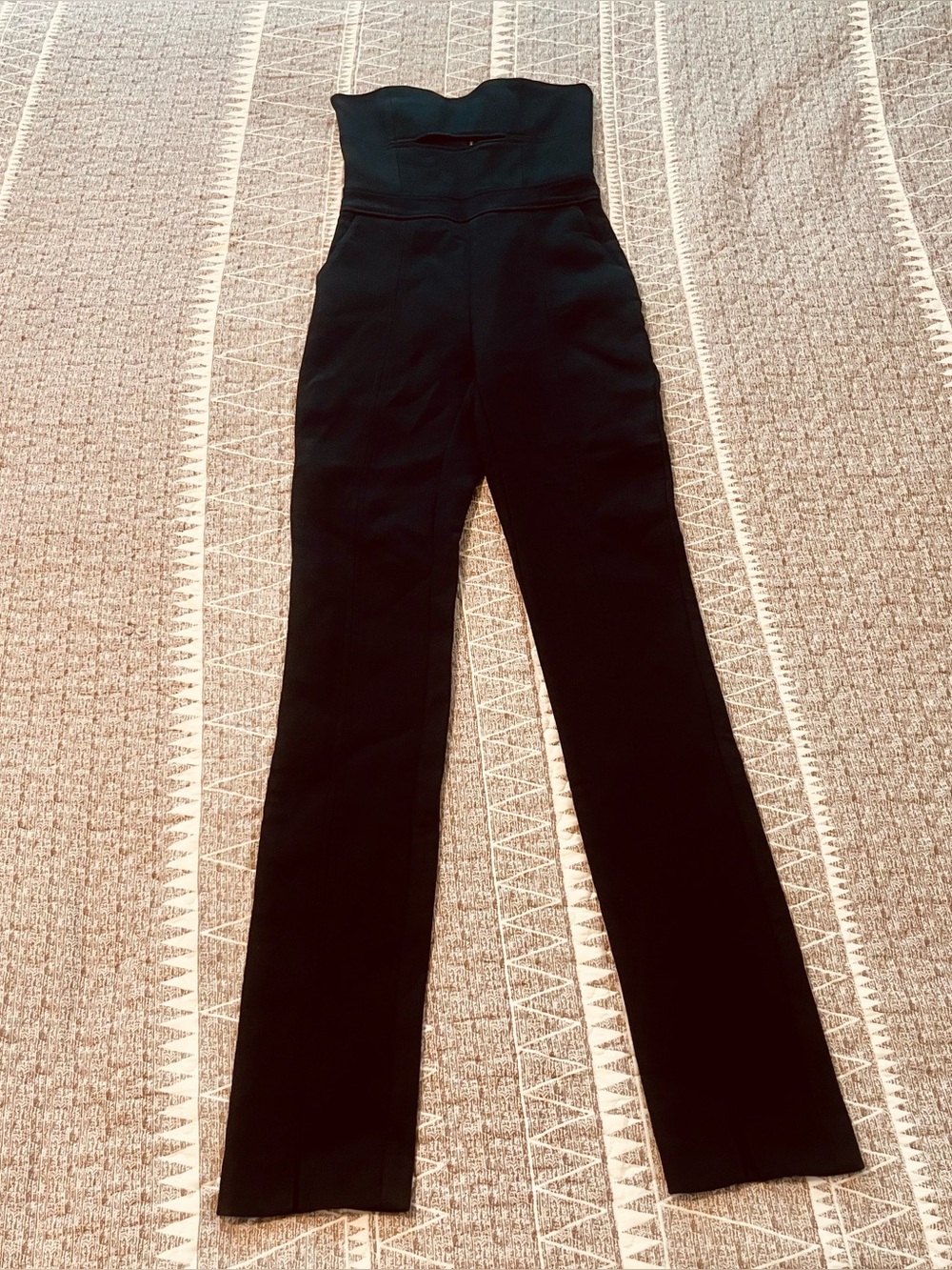 Bec Bridge Strapless Jumpsuit 2 Black Bustier Straight Leg Cutout